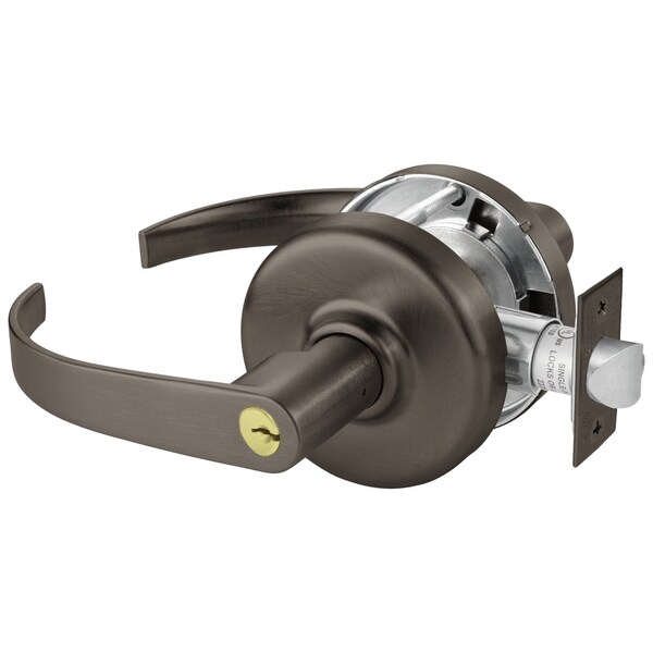 Grade 1 Storeroom/Closet Cylindrical Lock, Princeton Lever, Conventional Cylinder, Oil-Rubbed Bronze